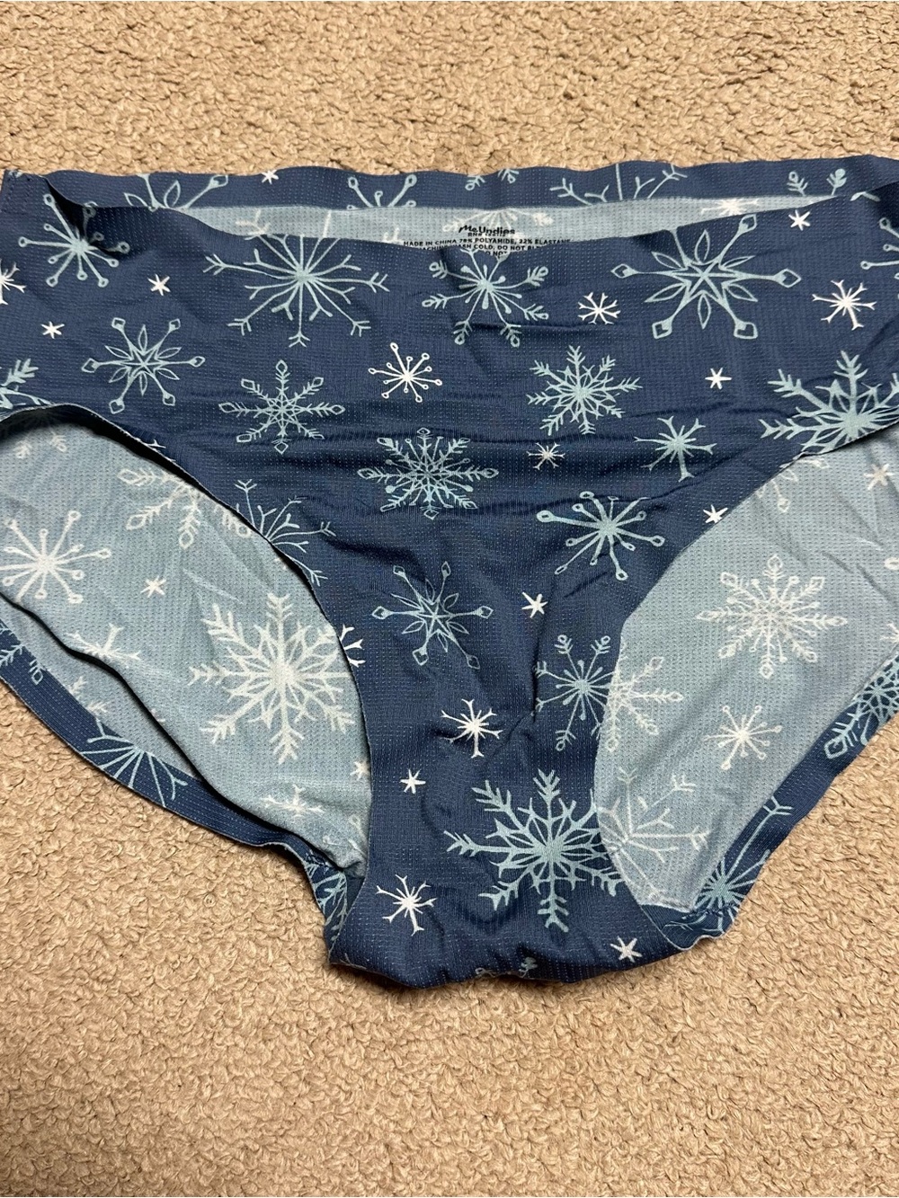 Navy Blue Snowflake Bikini Briefs